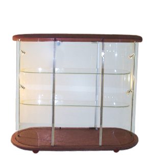 MAHOGANY LOW OVAL SHOWCASE