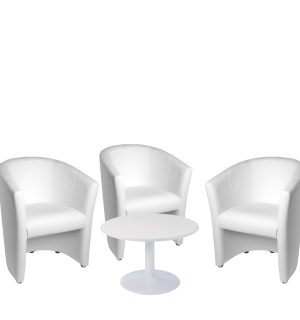 ENSEMBLE FAUTEUILS TONDO BLANC