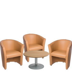 BROWN TONDO ARMCHAIRS SET