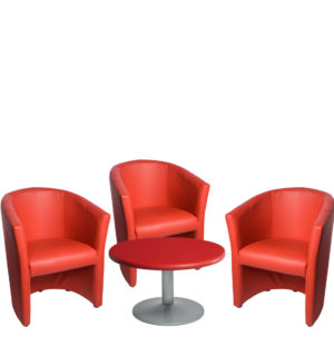 ENSEMBLE FAUTEUILS TONDO ROUGE