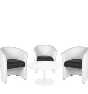 ENSEMBLE FAUTEUILS TONDO NOIR/BLANC