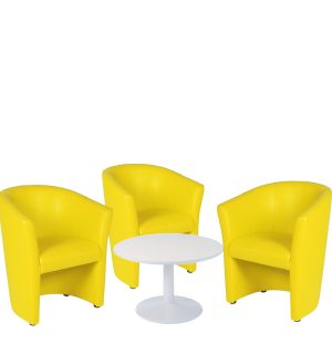 ENSEMBLE FAUTEUILS TONDO JAUNE