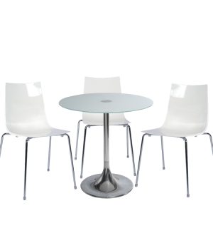 WHITE LACQUERED FLASHY SET