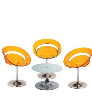 ORANGE FLASHY ARMCHAIRS SET