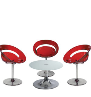 RED FLASHY ARMCHAIRS SET