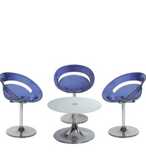 BLUE FLASHY ARMCHAIRS SET
