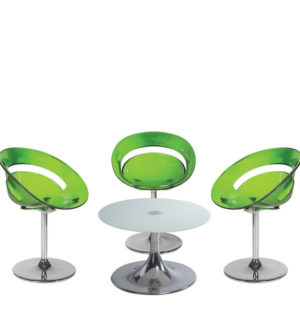 GREEN FLASHY ARMCHAIRS SET