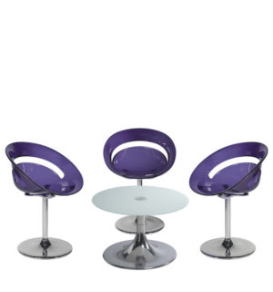 PURPLE FLASHY ARMCHAIRS SET