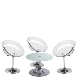 TRANSPARENT FLASHY ARMCHAIRS SET