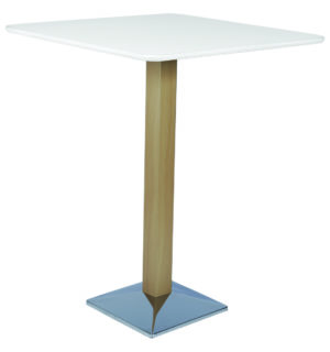 WOOD/WHITE SPOT SNACK TABLE