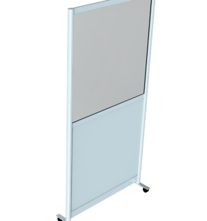 Plexiglass de protection 1x1m sur cloison - modèle gris, hauteur 2,00m