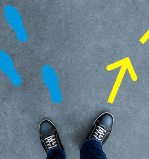 Adhésifs au sol 5 flèches - Dim. 300x200mm