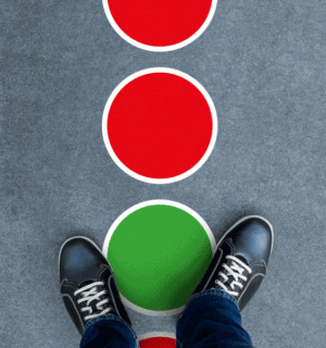 Adhésif au sol cercle distance sociale - Dim. 500x500mm