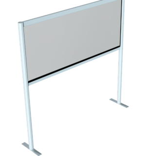 Plexiglass de protection 1x1,30m sur table - modèle gris, hauteur 1,40m