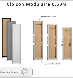 CLOISON MODULAIRE DE 50CM